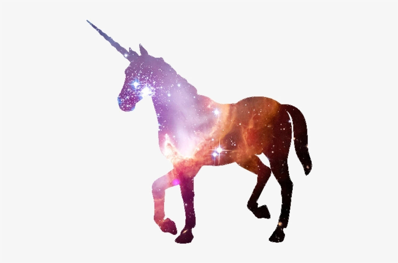 Minimalist Purple And Brown Galaxy Unicorn Wallpaper