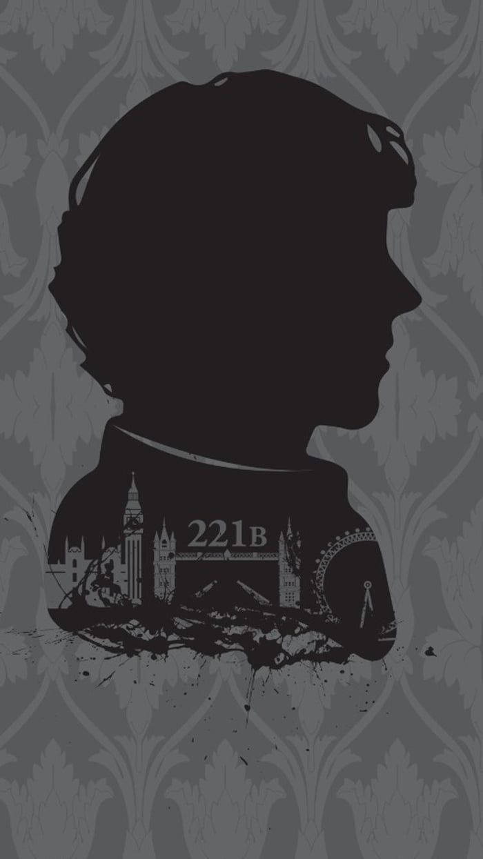 Minimalist Sherlock Holmes Silhouette Art Wallpaper