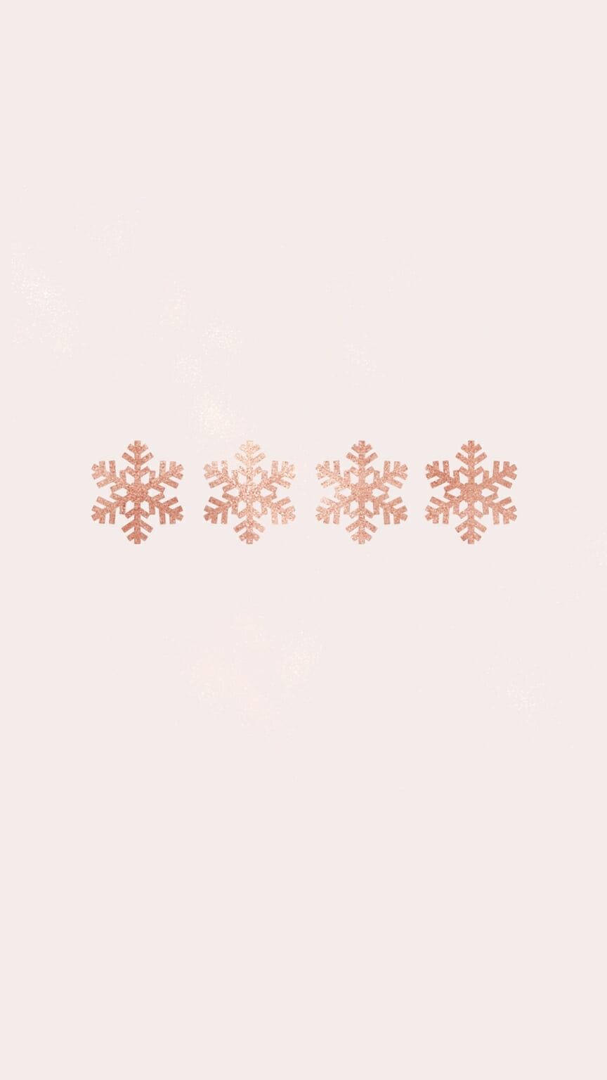 Minimalist Snowflakes Christmas Phone Wallpaper