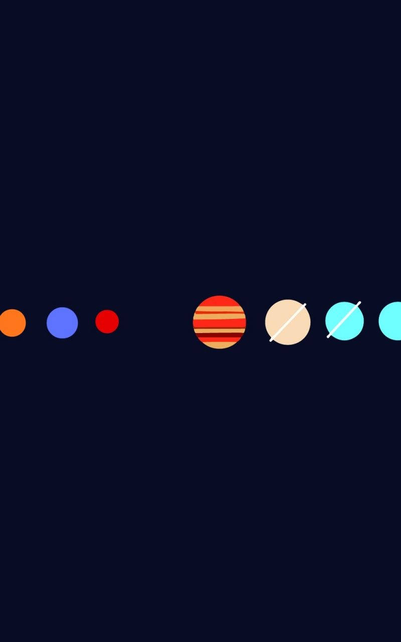 Minimalist Tablet Solar System Wallpaper