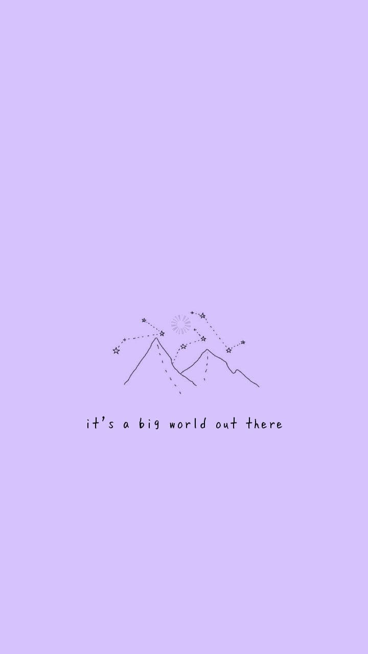 Minimalistic Mountains And Constellations Aesthetic Lockscreen Wallpaper