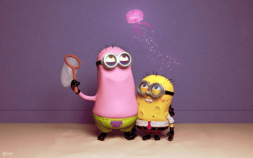 Minions As Funny Spongebob And Patrick Wallpaper