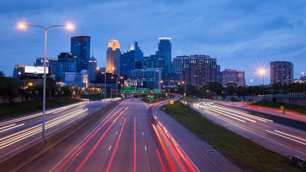 Minneapolis Street Night View Wallpaper