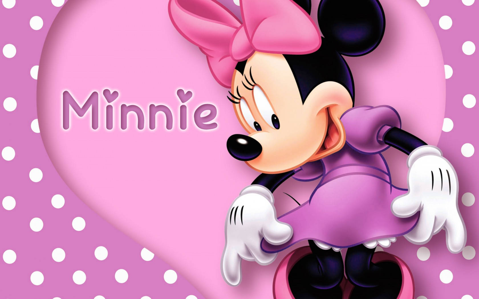 Minnie Mouse In Violet Theme Wallpaper