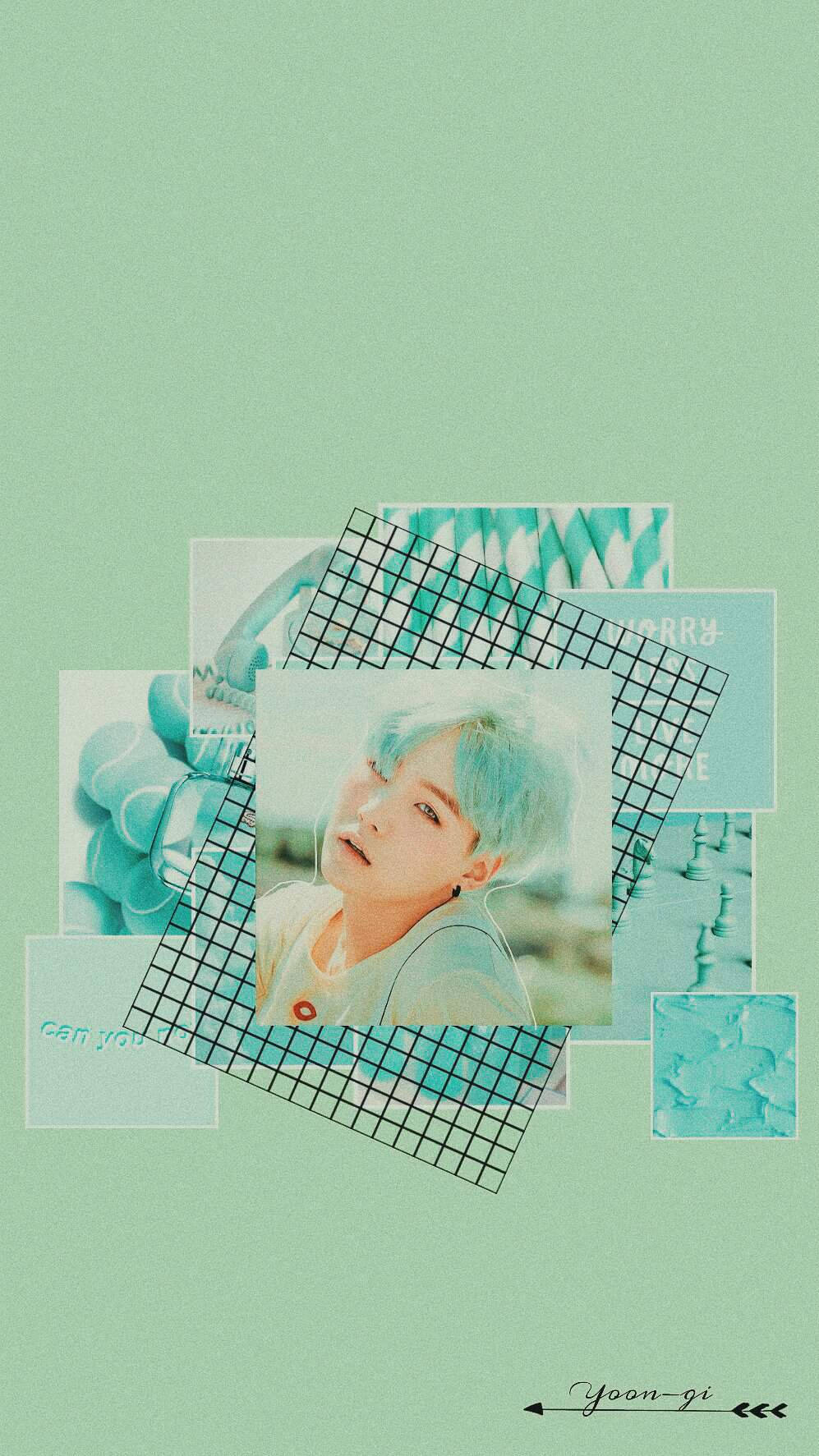 Mint Green Aesthetic Min Yoongi Wallpaper