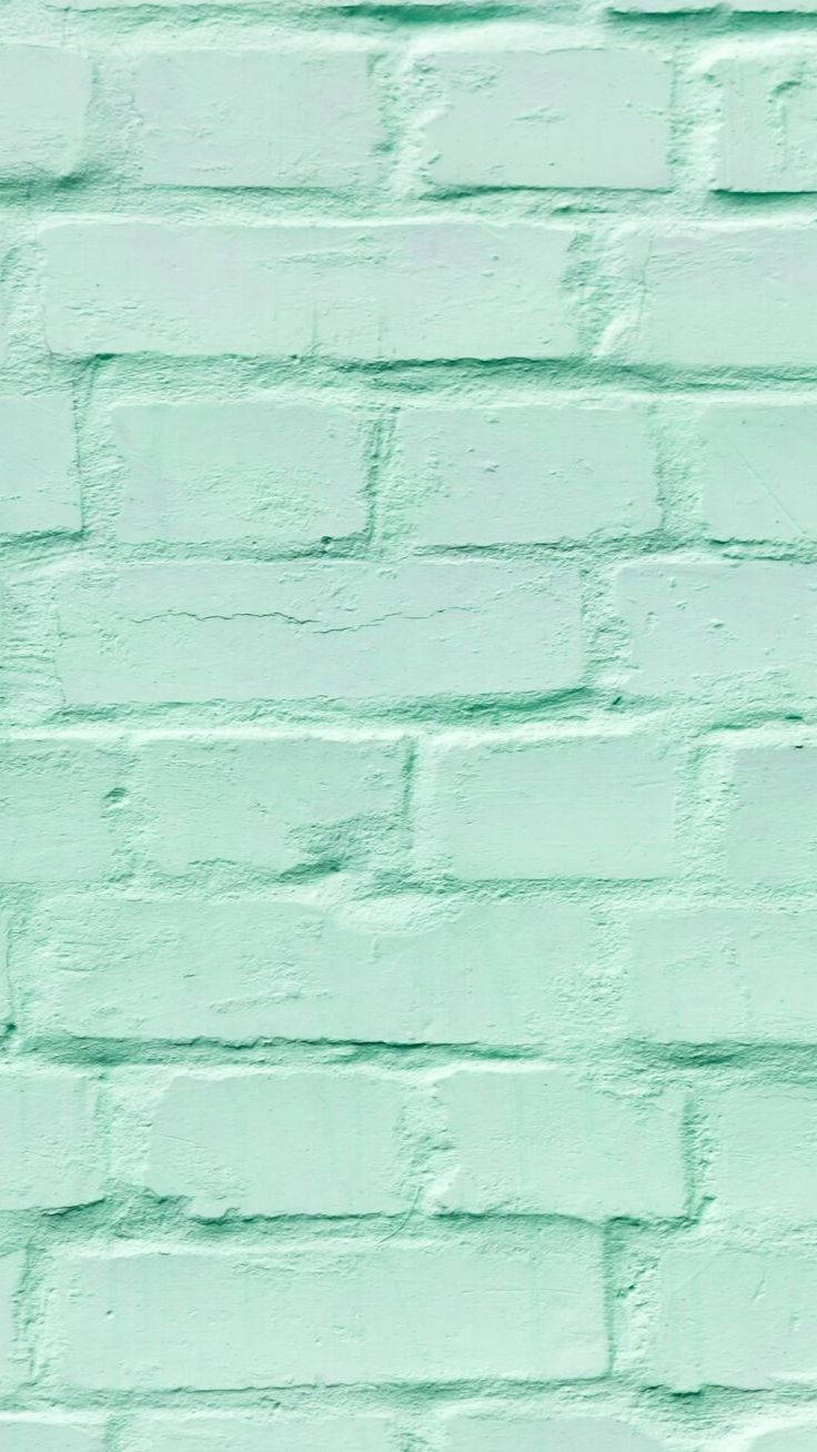 Mint Green Brick Wall Wallpaper