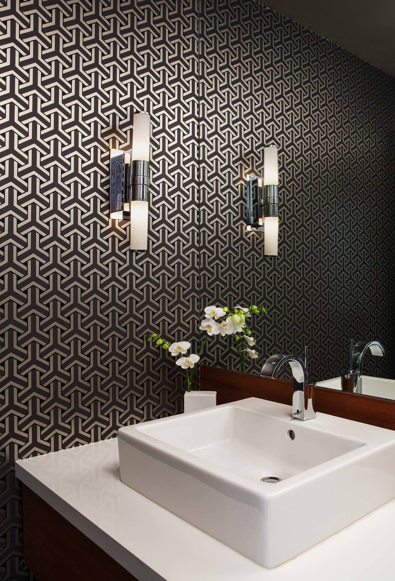 Modern Elegance - A Contemporary Powder Room Wallpaper