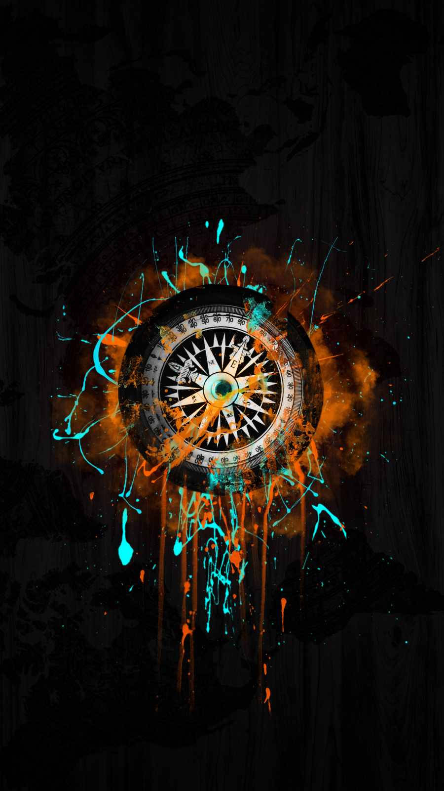 Modern Graffiti Compass Wallpaper