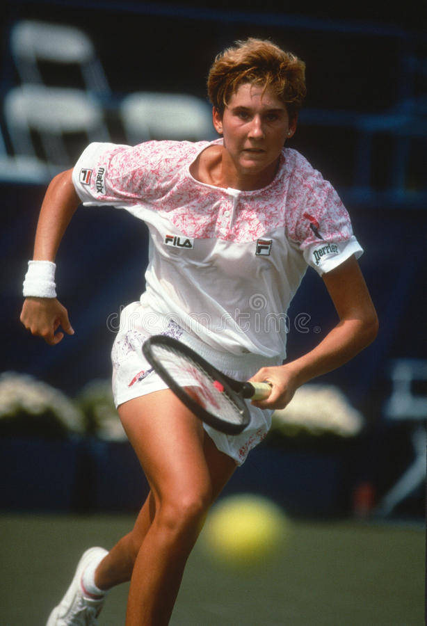 Monica Seles Charging Forward Wallpaper