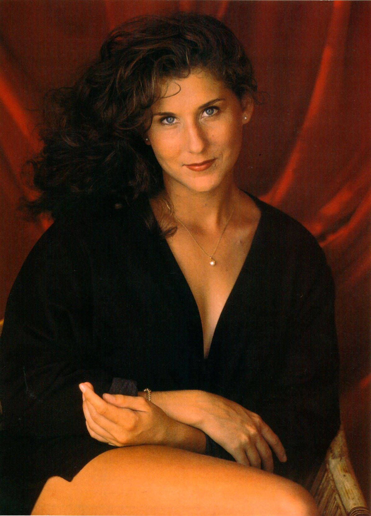 Monica Seles In Black Blouse Wallpaper