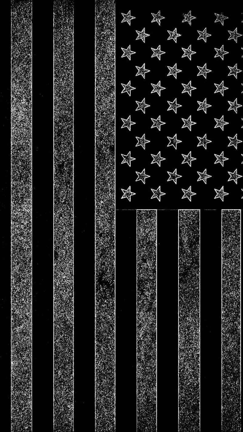 Monochrome_ American_ Flag_ Texture Wallpaper