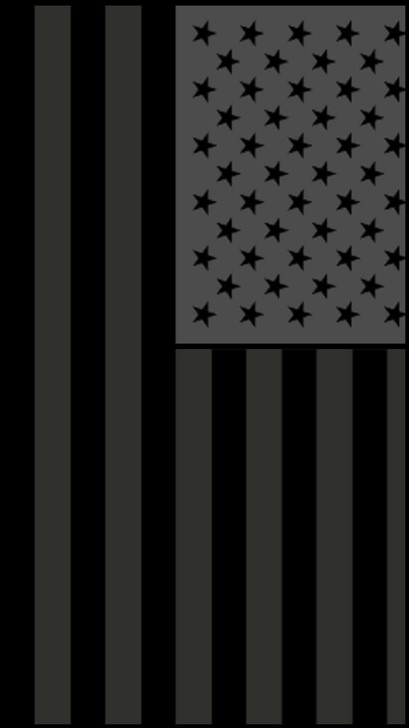 Monochrome Black American Flag Wallpaper