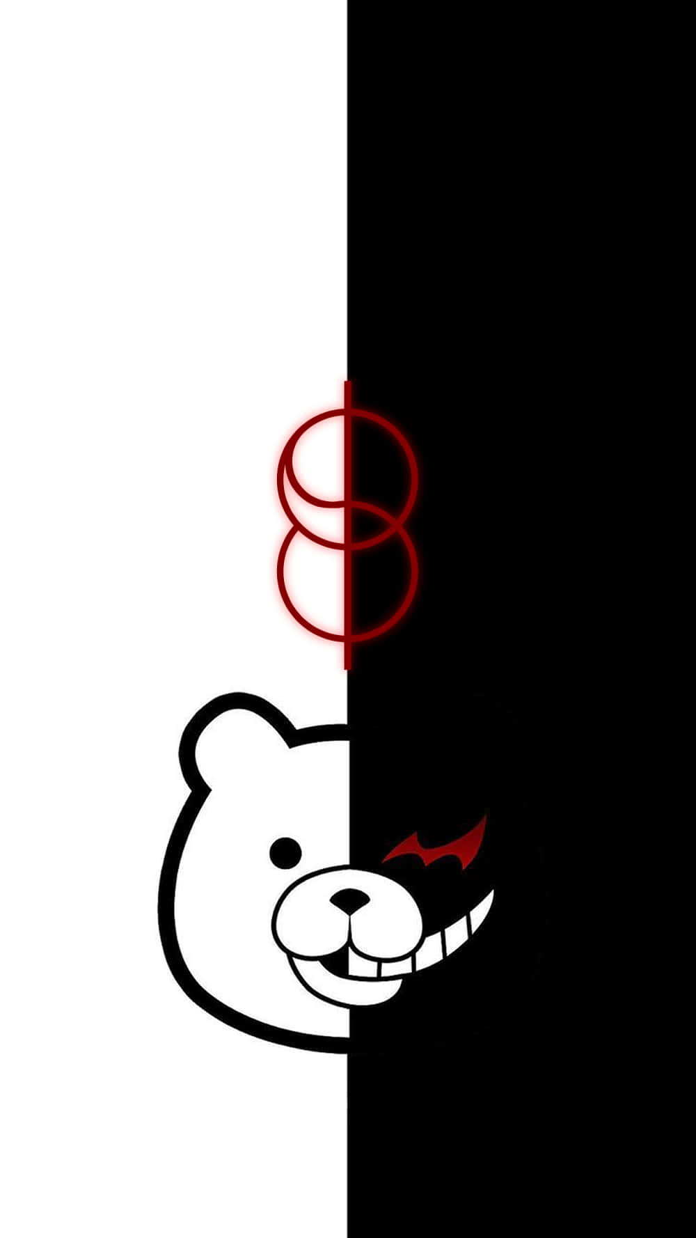 Monokuma Minimalist Black-and-white Poster Wallpaper