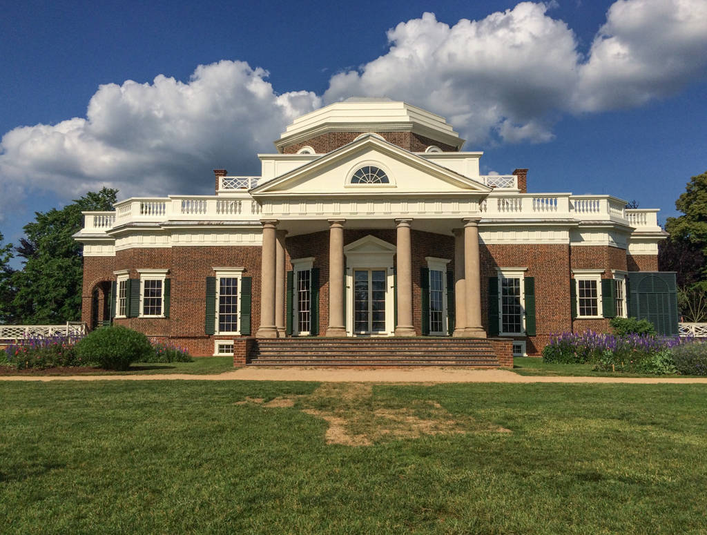 Monticello With Lavenders Wallpaper