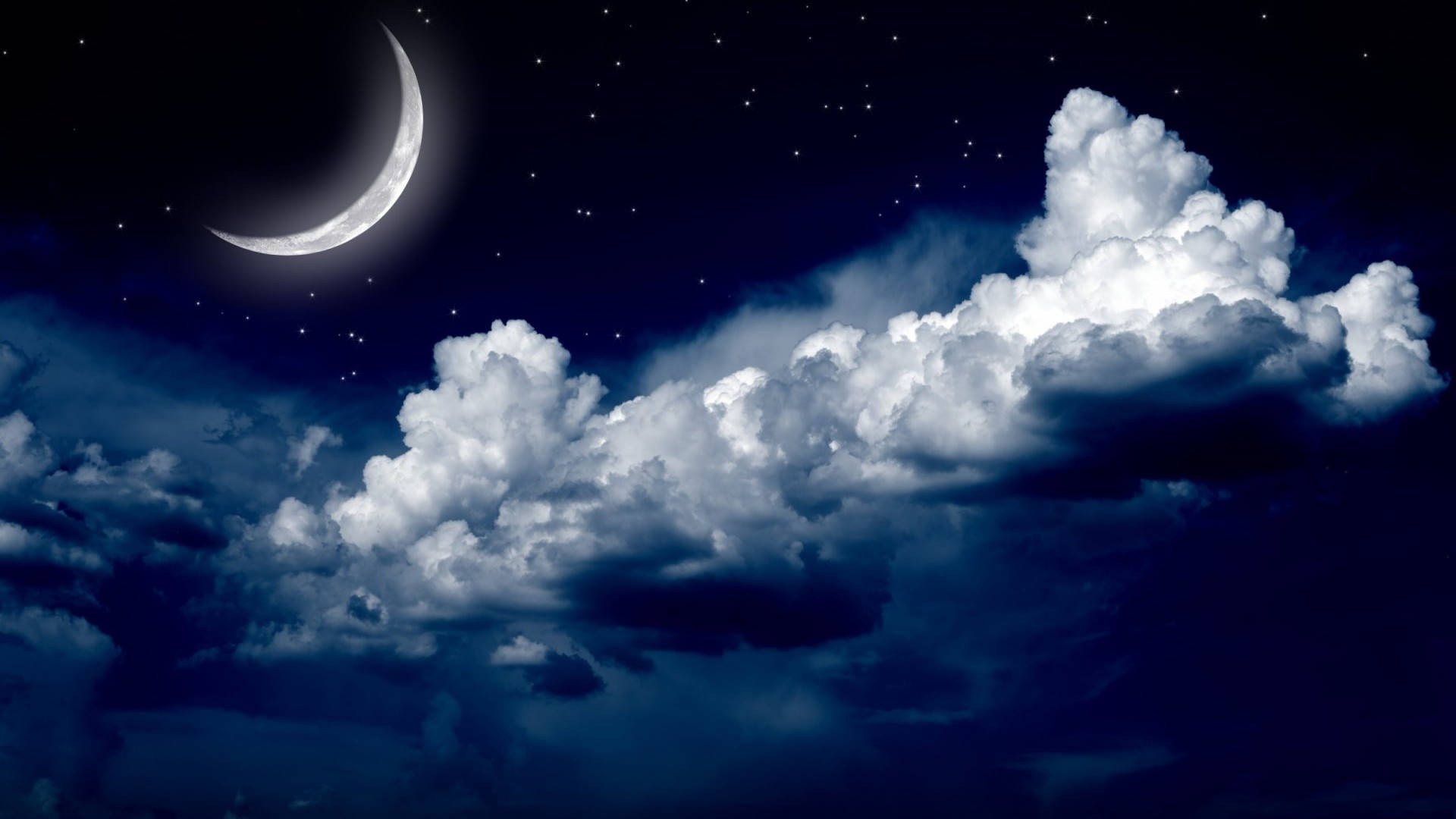 Moon In A Cloudy Sky Wallpaper