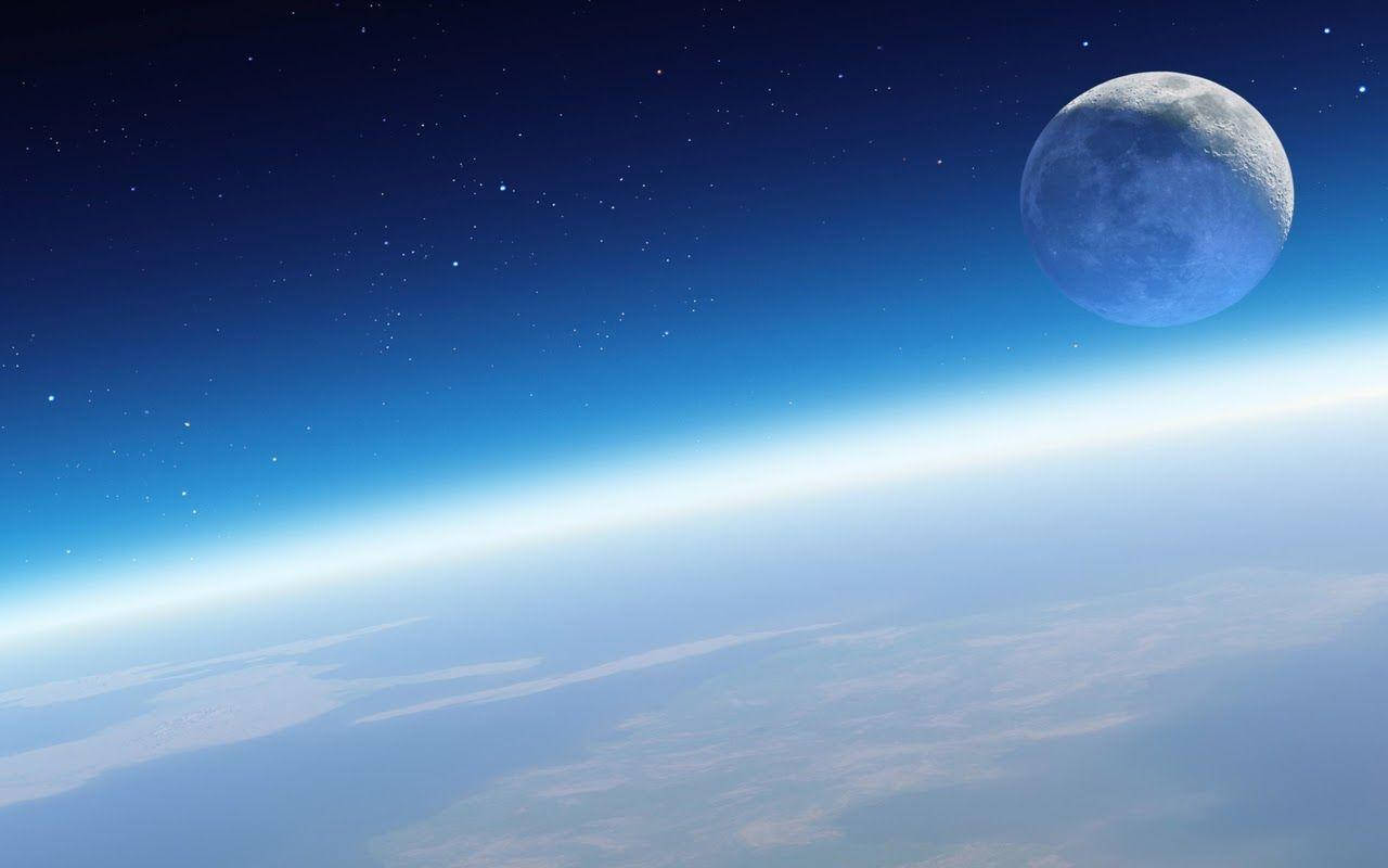 Moon In Space Galaxy Tablet Wallpaper