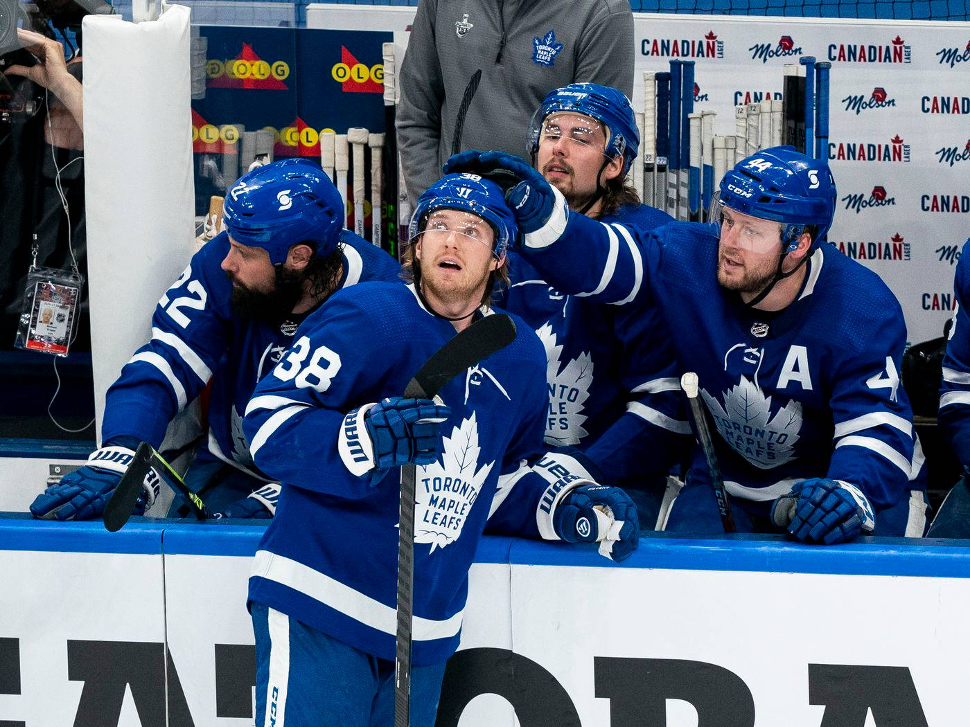 Morgan Rielly And Rasmus Sandin On The Ice Wallpaper