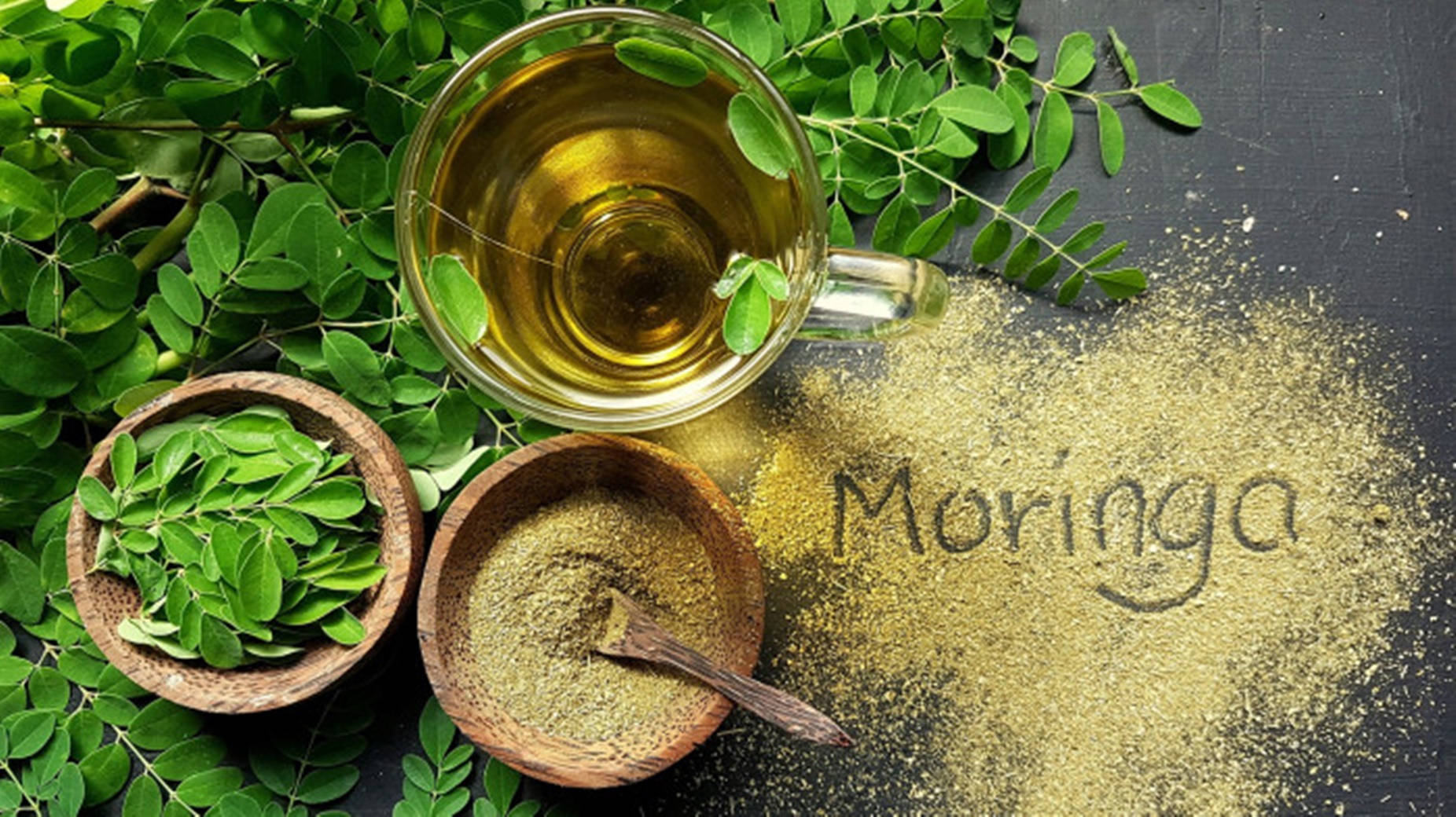 Moringa Leaves Powder And Oil Wallpaper