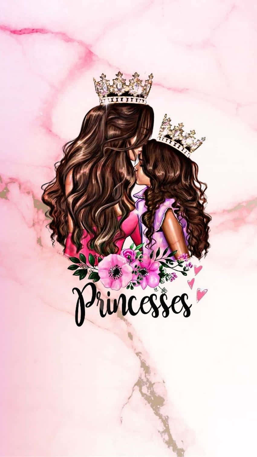 Mother Daughter Princesses Artwork Wallpaper