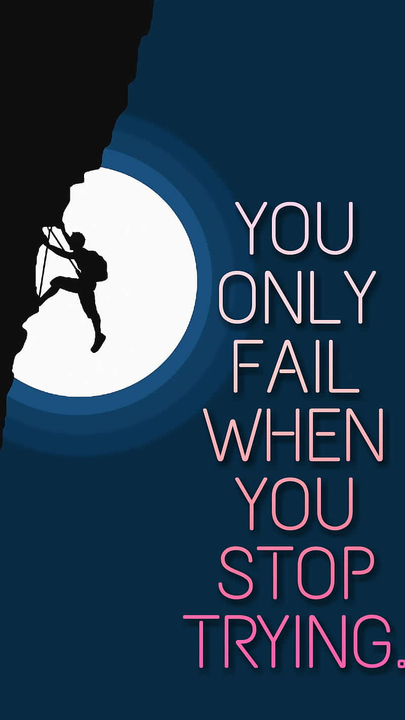 Motivational Climbing Silhouette Moonlight Wallpaper