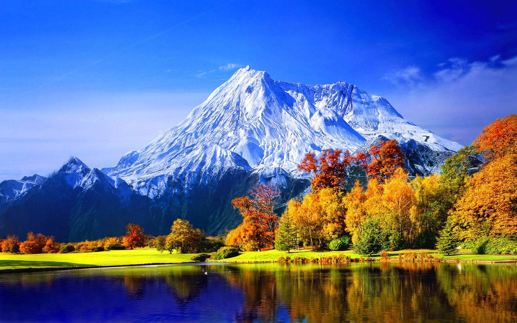 Mountain Range Fall Desktop Wallpaper