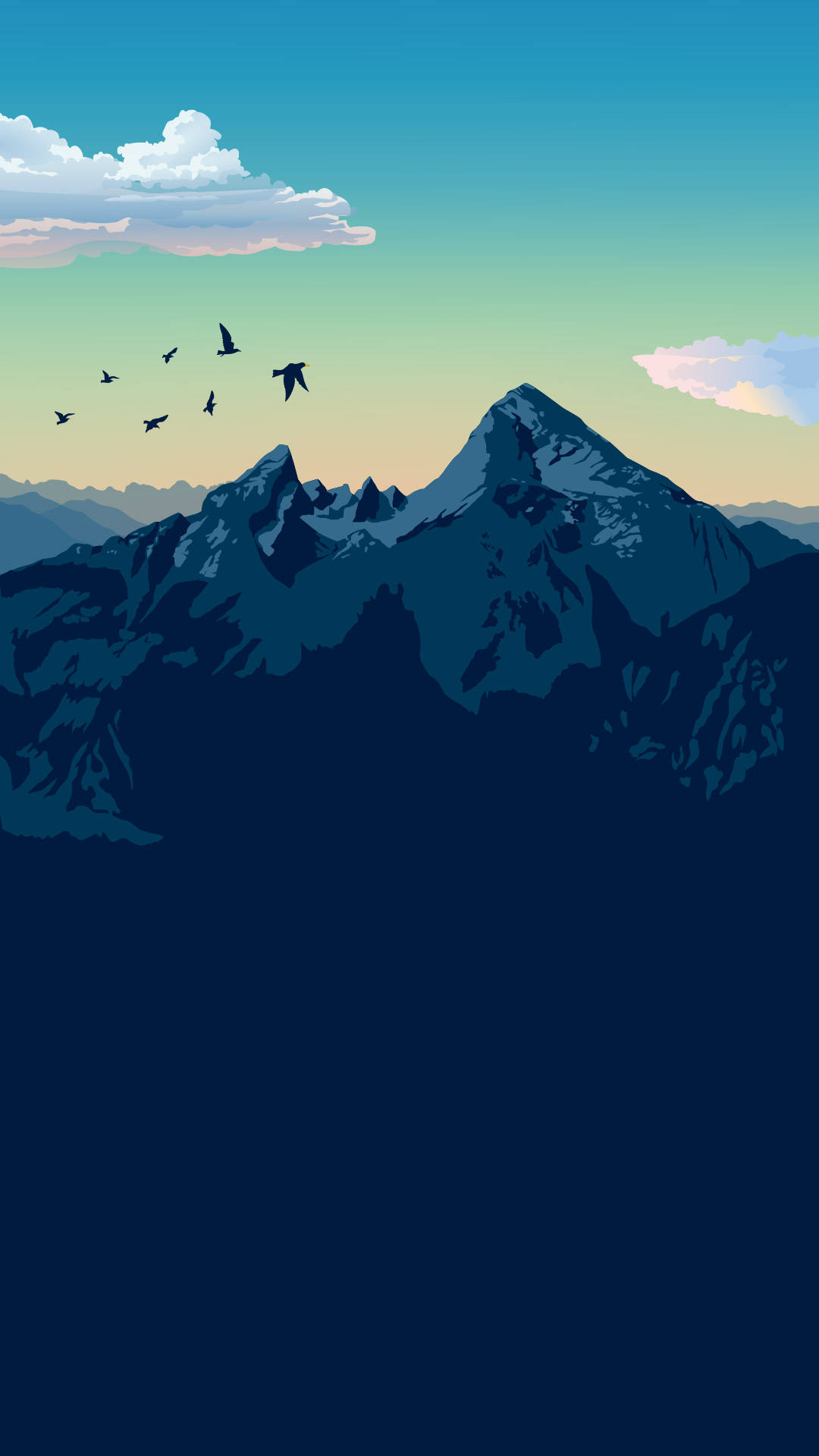 Mountain Ranges Art Design Smartphone Wallpaper