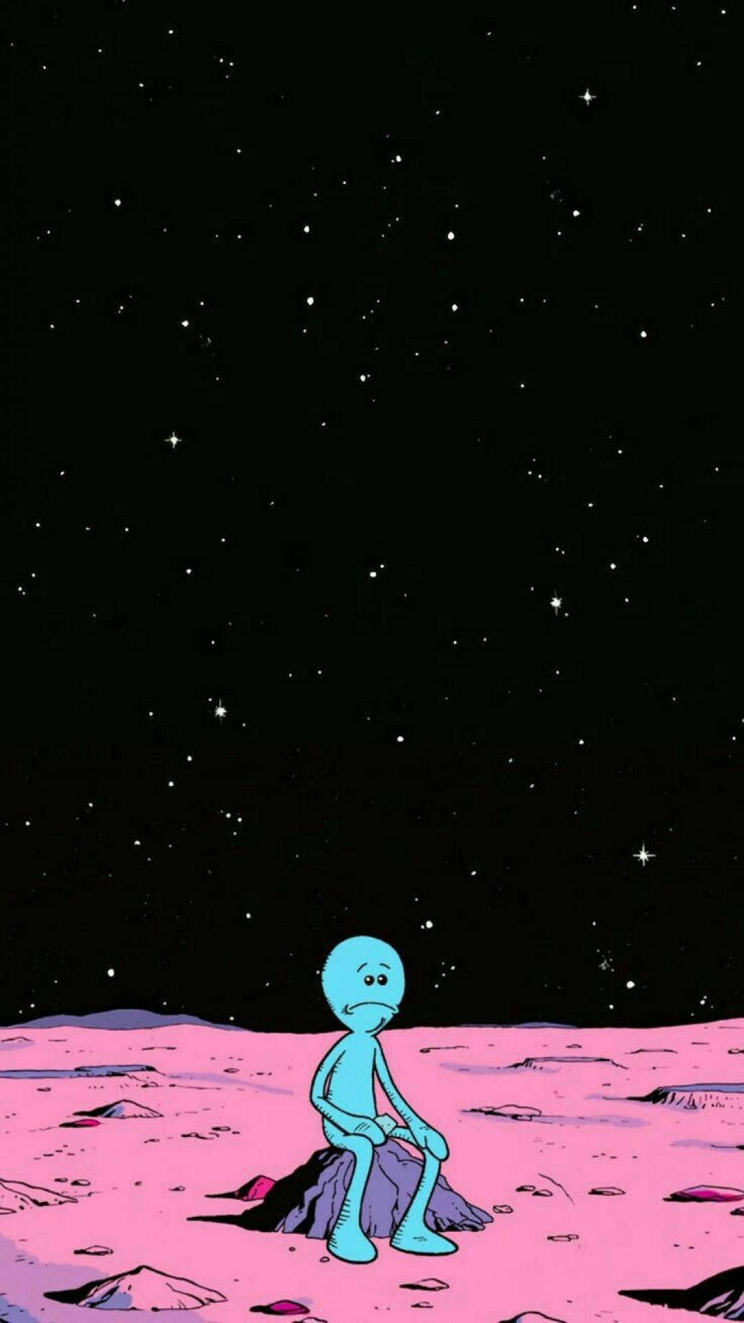 Mr Meeseeks In Moon Wallpaper