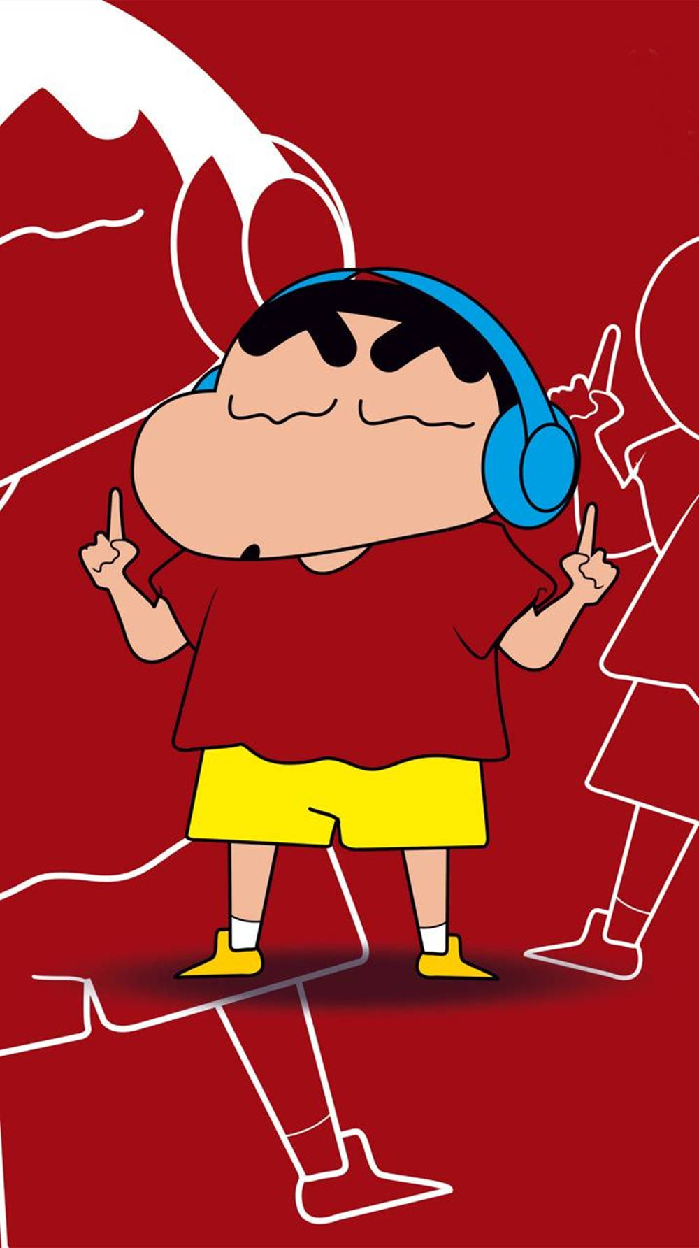 Music Lover Shin Chan Iphone Wallpaper