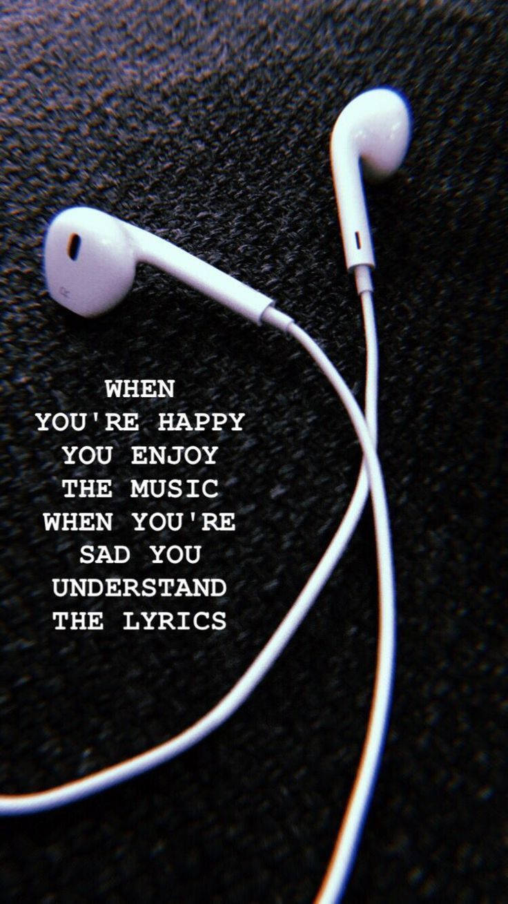 Music Phone White Earphones Quote Wallpaper