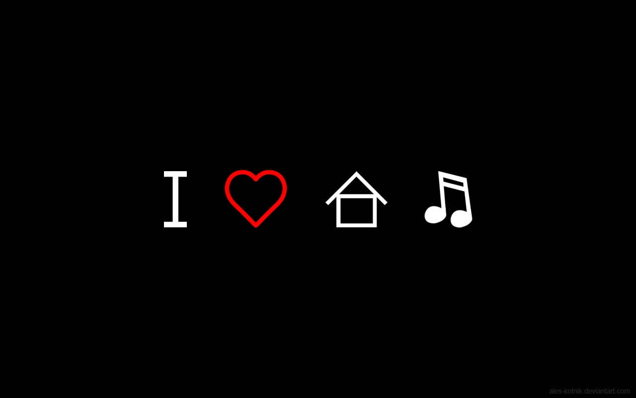 Music Symbols House Illustration Wallpaper