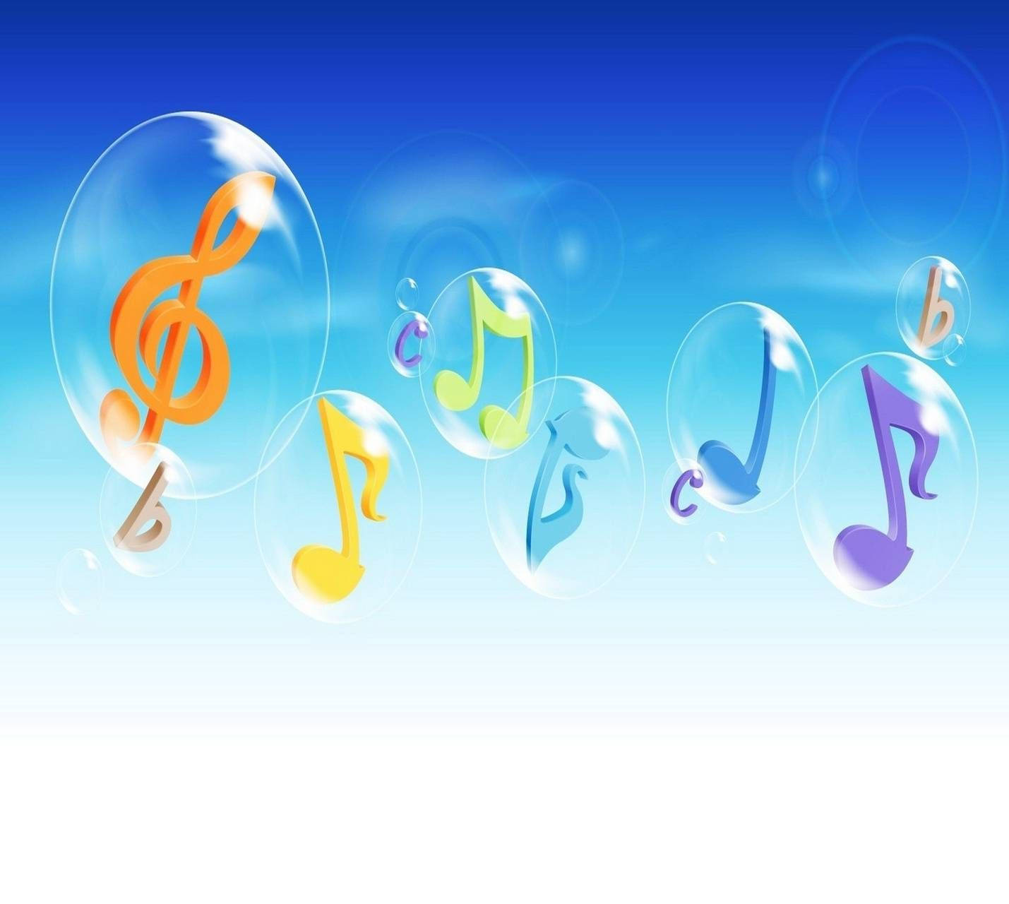 Music Symbols In Bubbles Art For Tablet Wallpaper