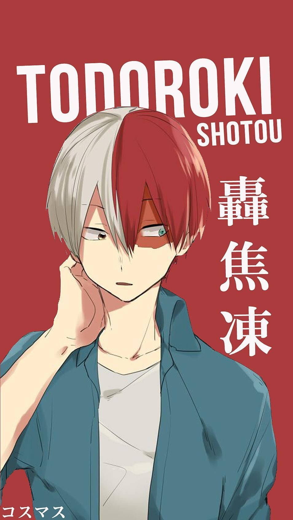 My Hero Academia Todoroki Name On Red Wallpaper