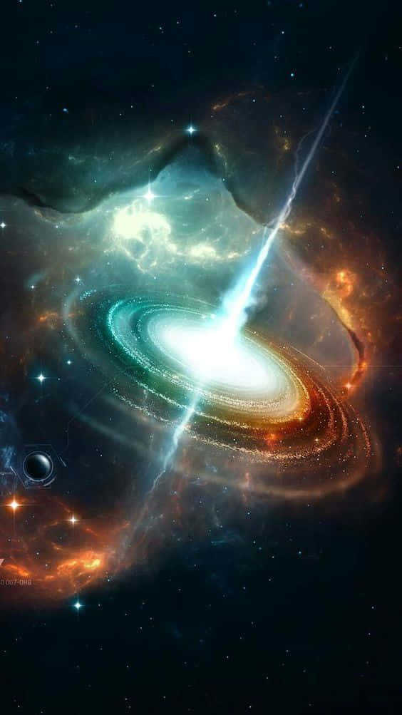 Mysterious And Vibrant Quasar Illustration Wallpaper