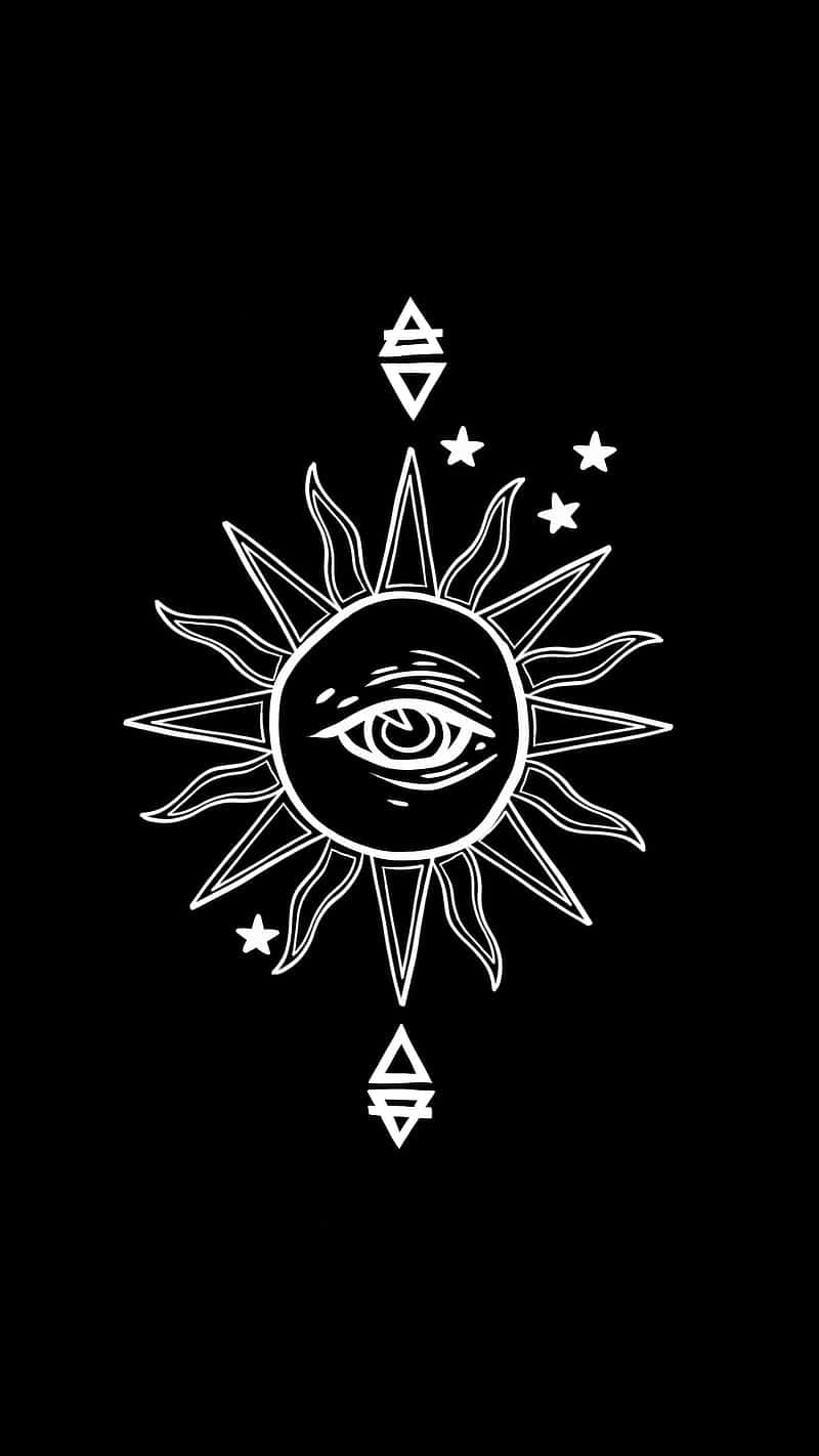 Mystical Sun Eye Symbol Art Wallpaper