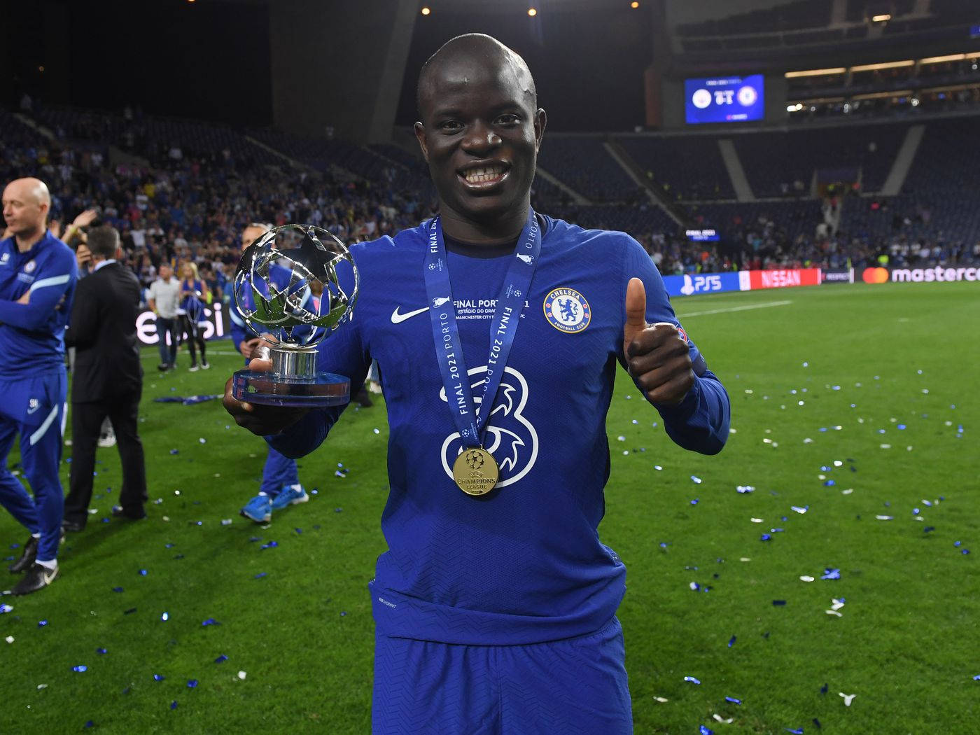 N'golo Kante With Trophy And Medal Wallpaper