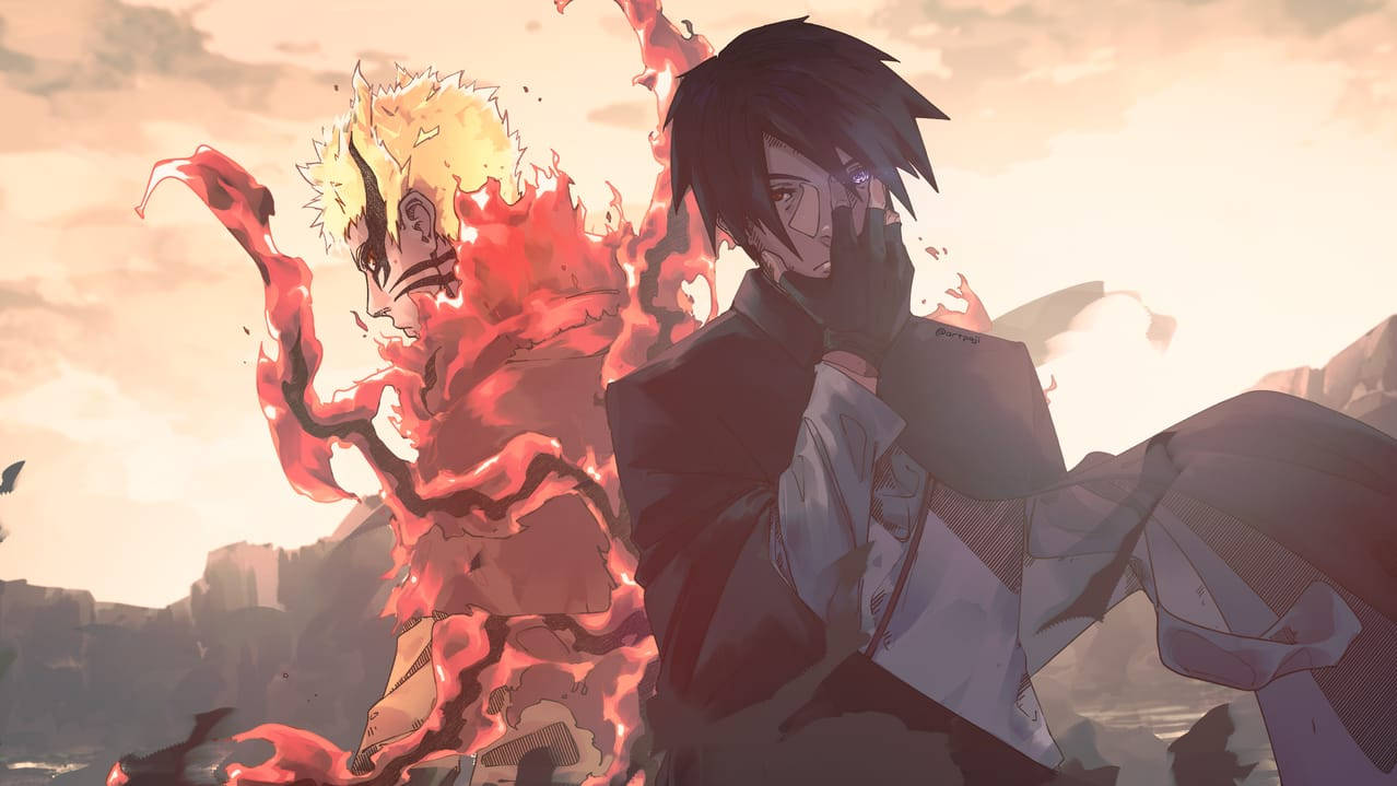 Naruto Baryon Mode Vs Sasuke Wallpaper