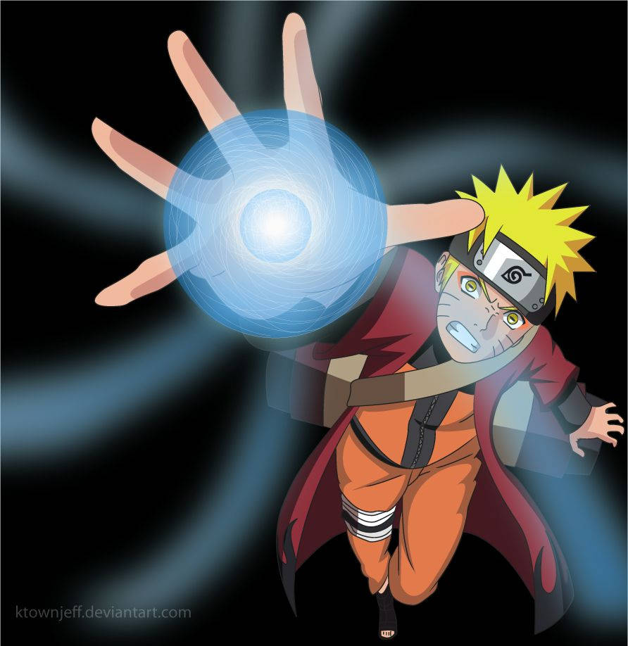 Naruto Black Background Rasengan Attack Wallpaper