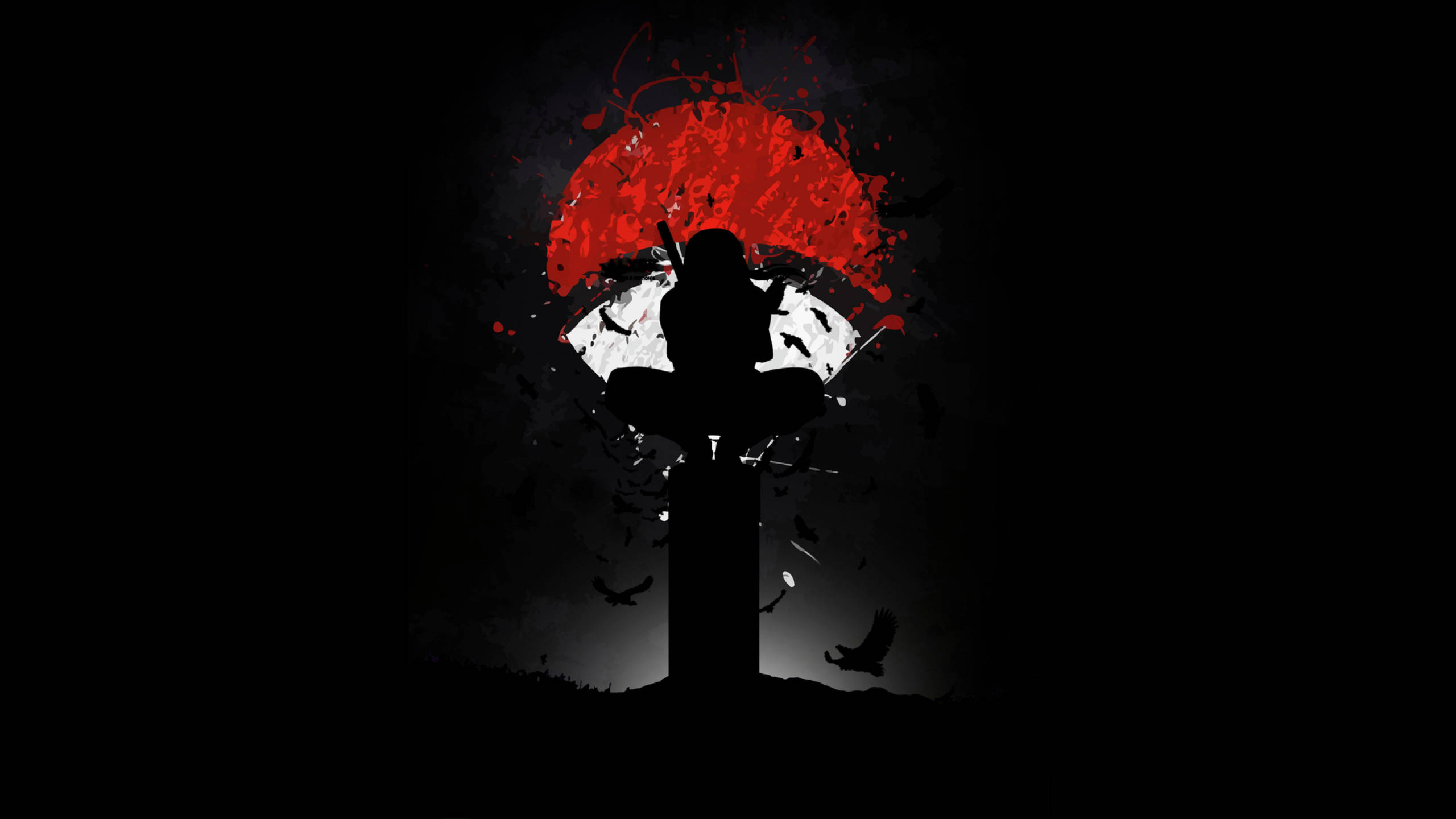 Naruto Black Itachi Uchiha Clan's Symbol Wallpaper