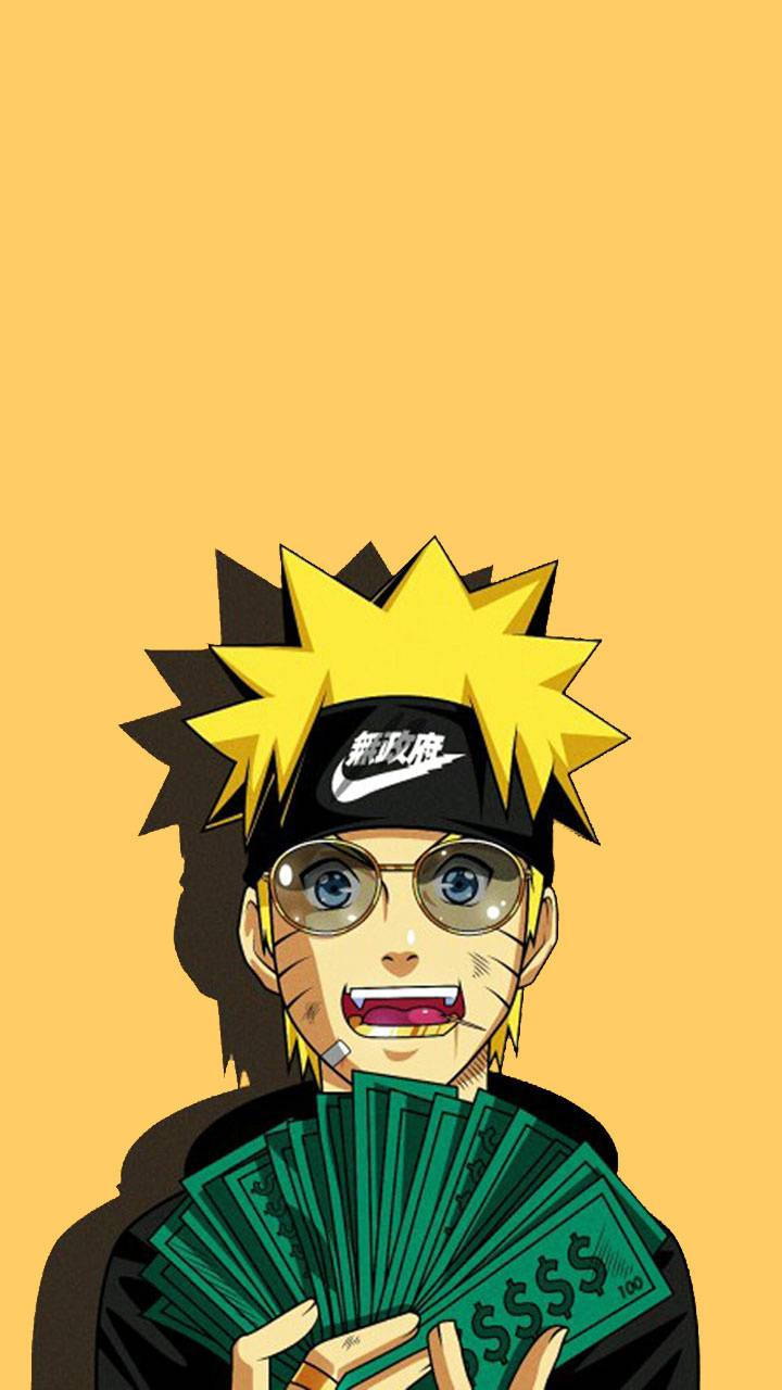 Naruto Drip With Wad Of Cash Wallpaper