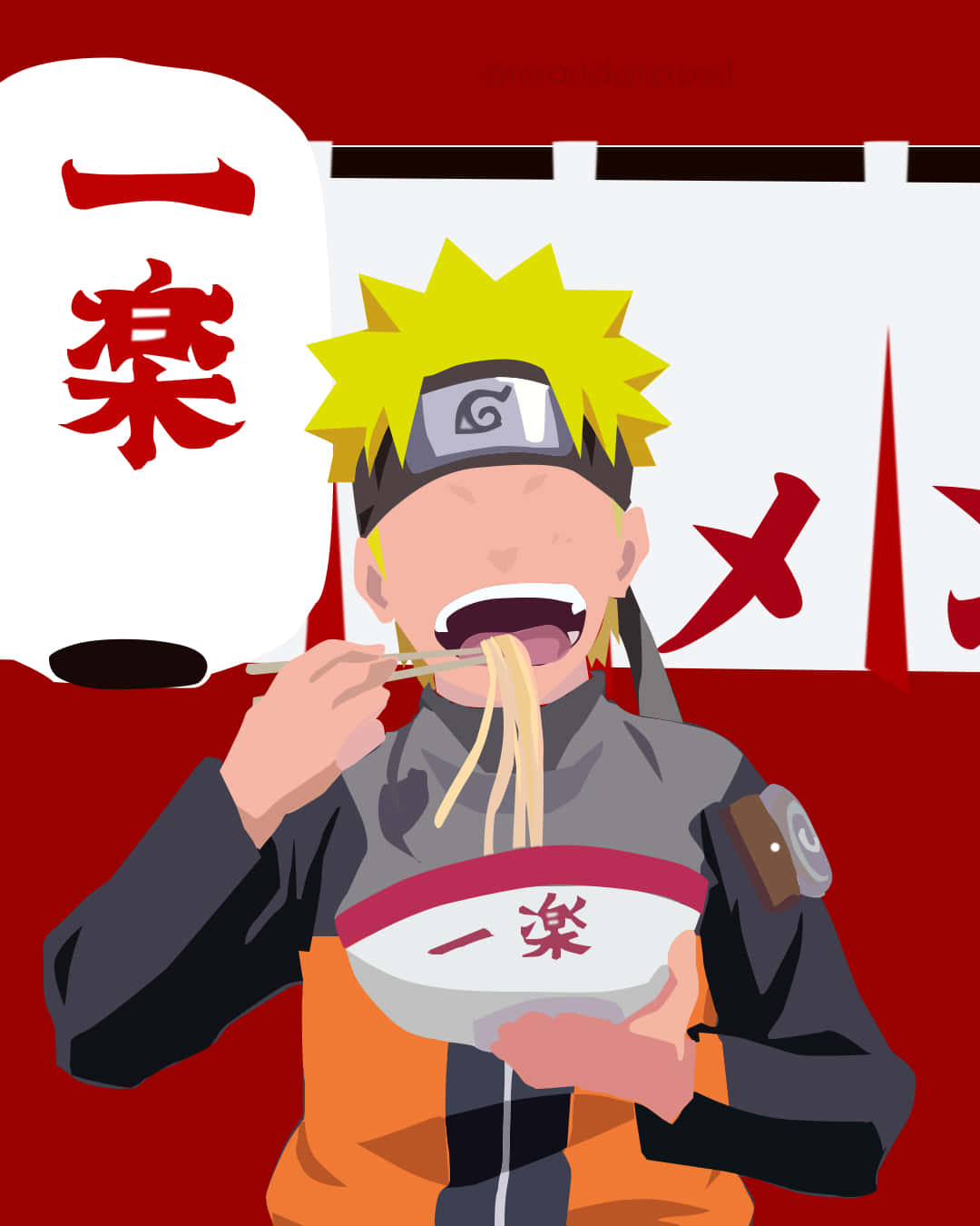 Naruto Eating Ramen Art Wallpaper