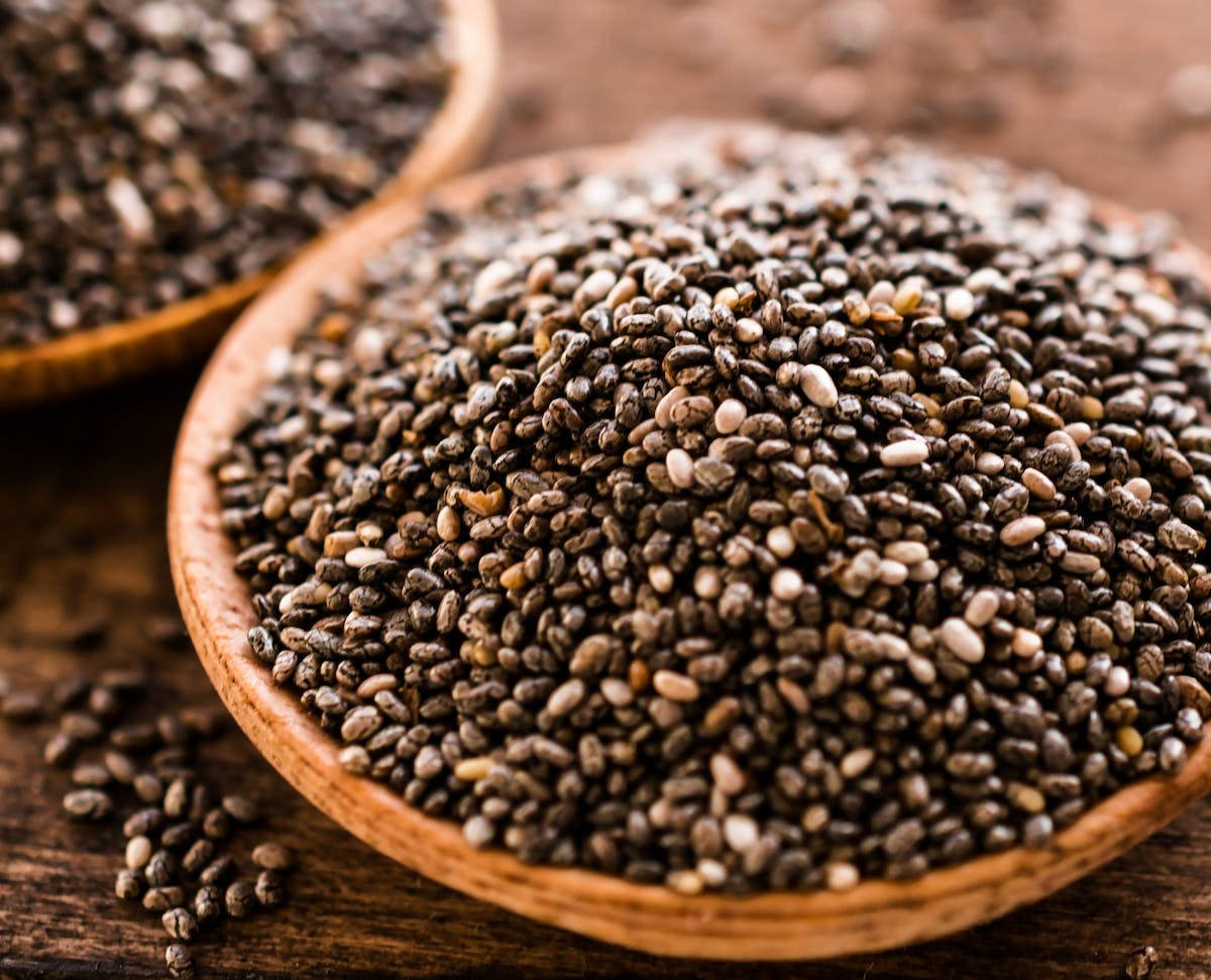 Natural Chia Seeds In Organic Baskets Wallpaper