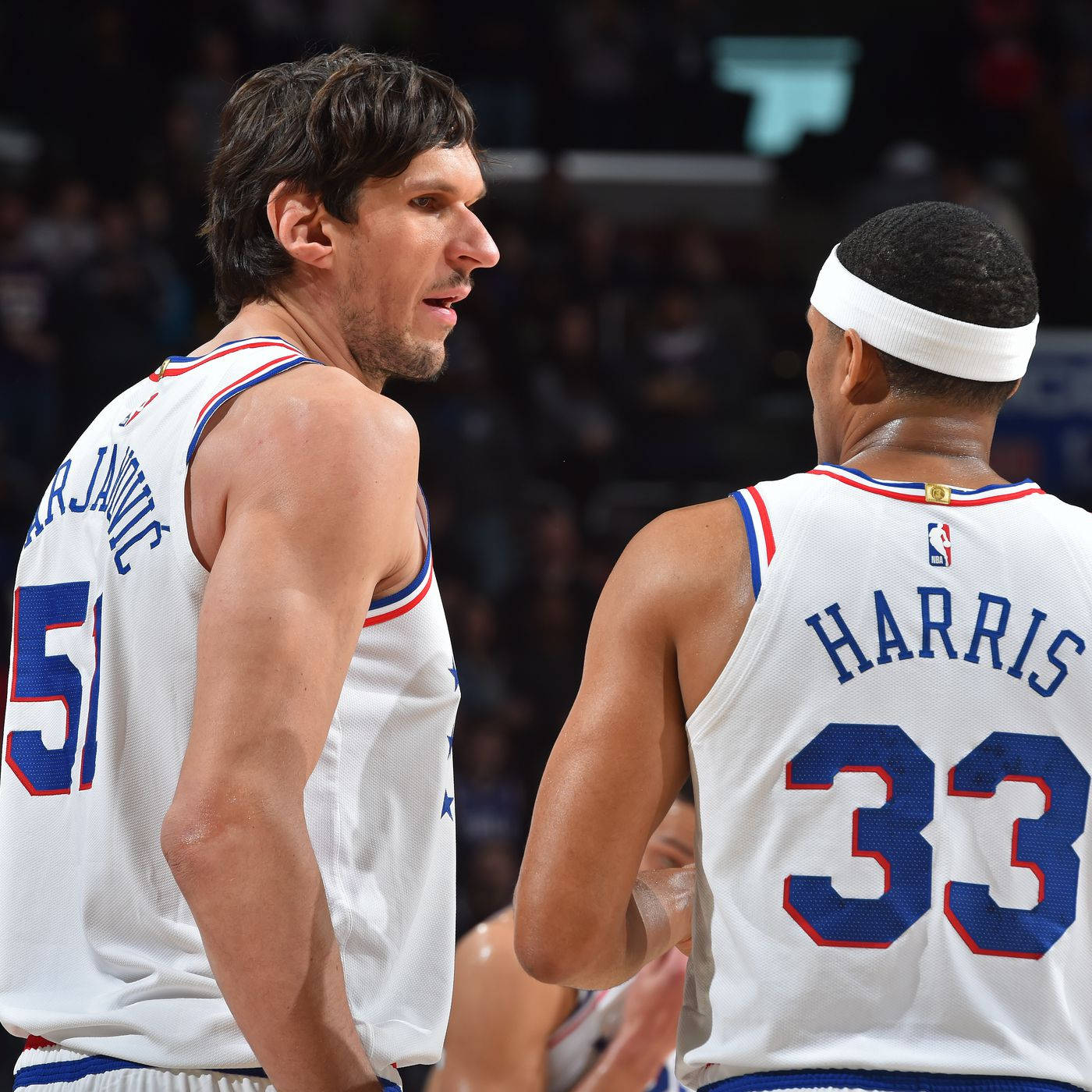 Nba Players Iconic Partners Tobias Harris And Boban Marjavonic Wallpaper