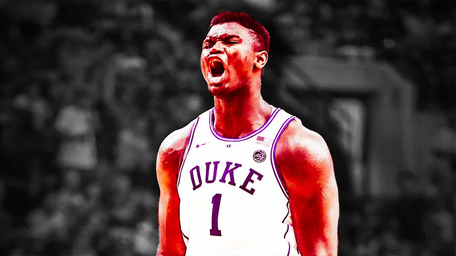 Nba Rising Star, Zion Williamson On The Court. Wallpaper