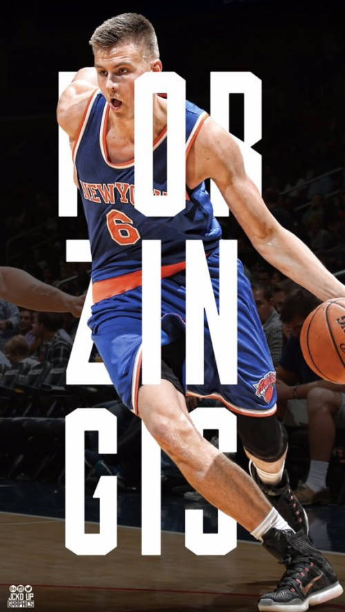 Nba Star Kristaps Porzingis Fan Art Poster Wallpaper