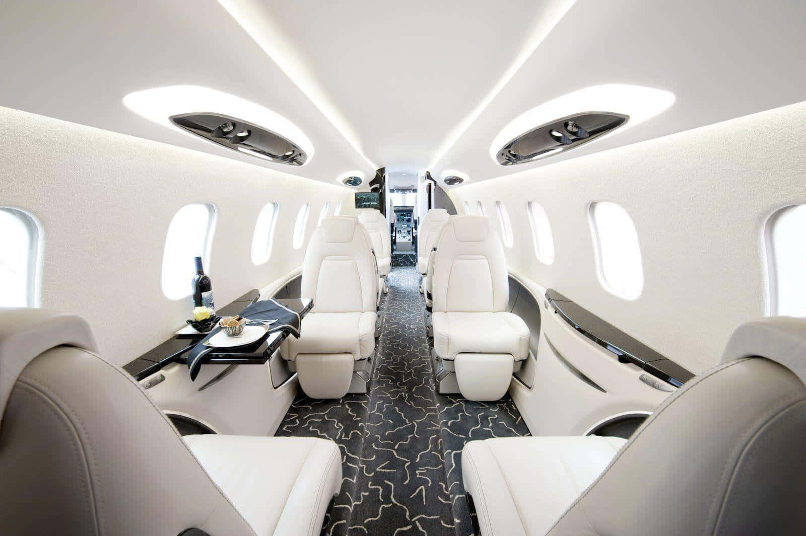 Neat Private Jet Interior Wallpaper