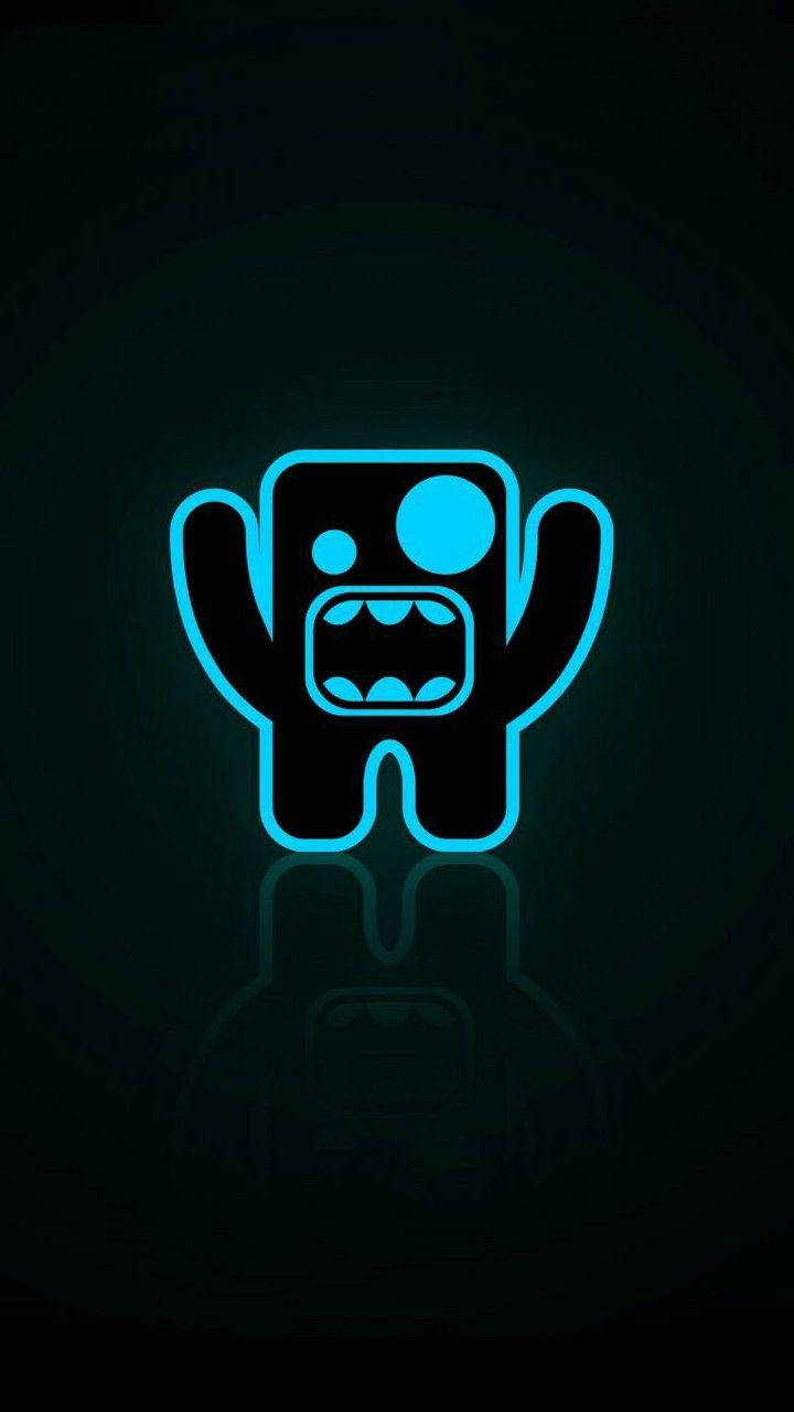 Neon Blue Domo Logo Wallpaper