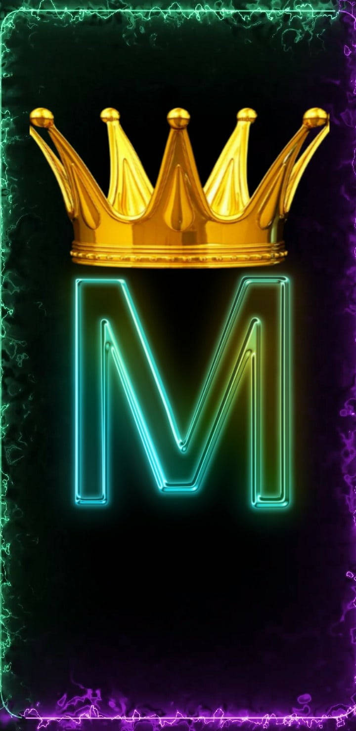 Neon Green Letter M Wallpaper