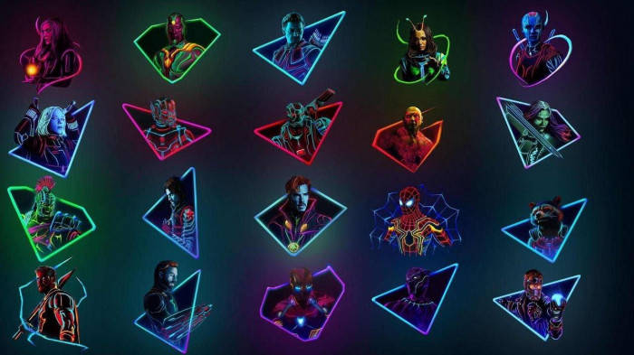 Neon Light Border Marvel Aesthetic Wallpaper