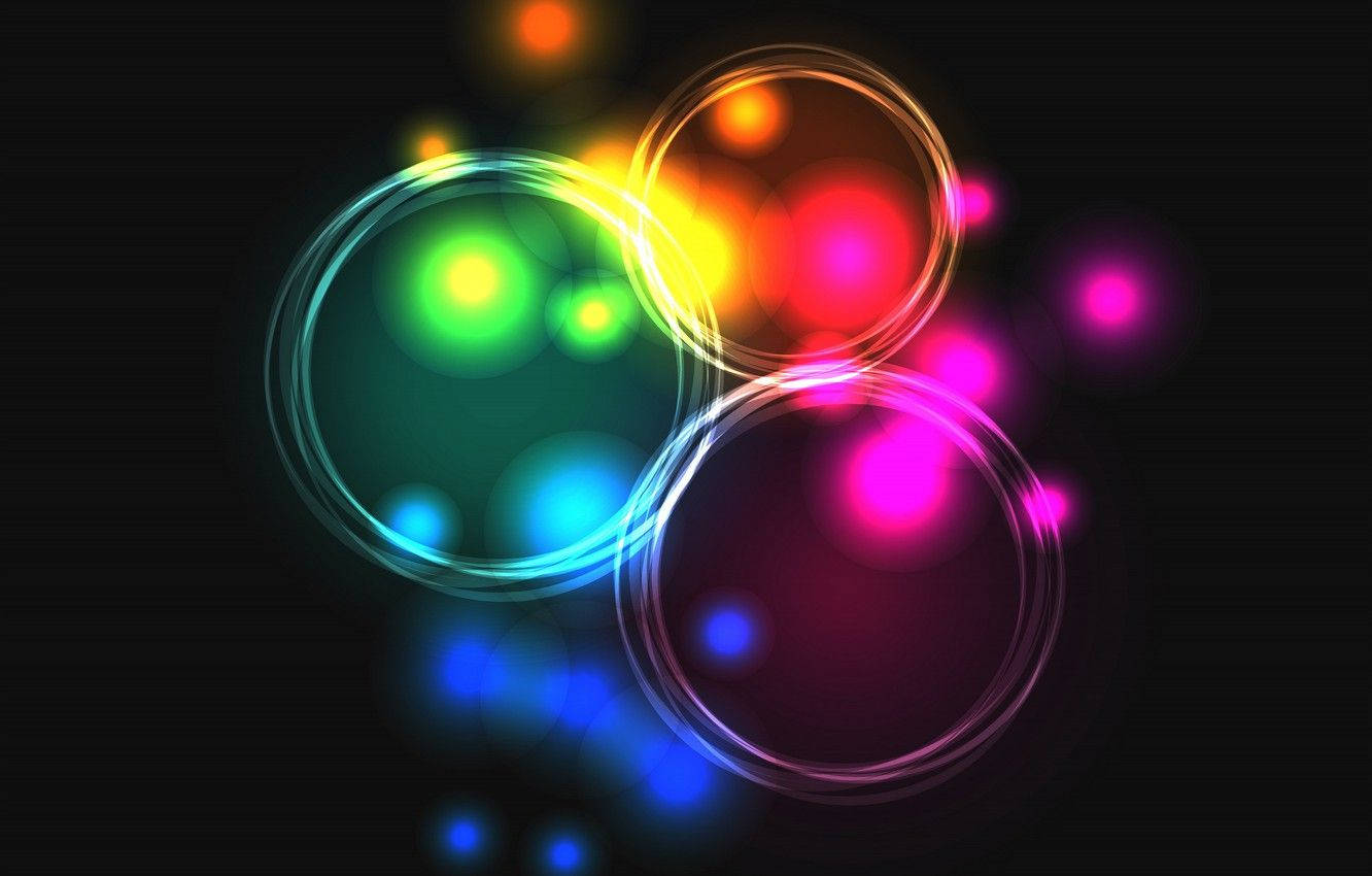 Neon Light Circles Wallpaper