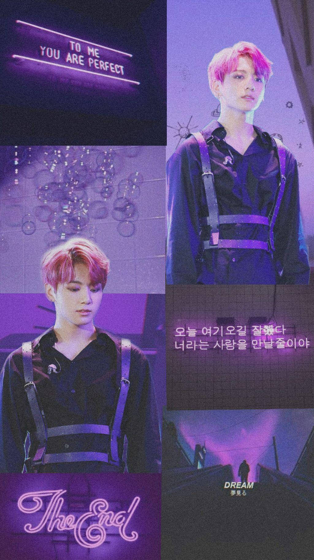 Neon Purple Jungkook Aesthetic Wallpaper